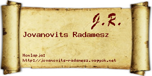 Jovanovits Radamesz névjegykártya